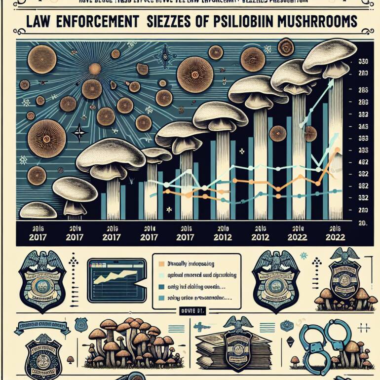 Zatrzymania grzybów psilocybinowych znacznie wzrosły w latach 2017-2022
