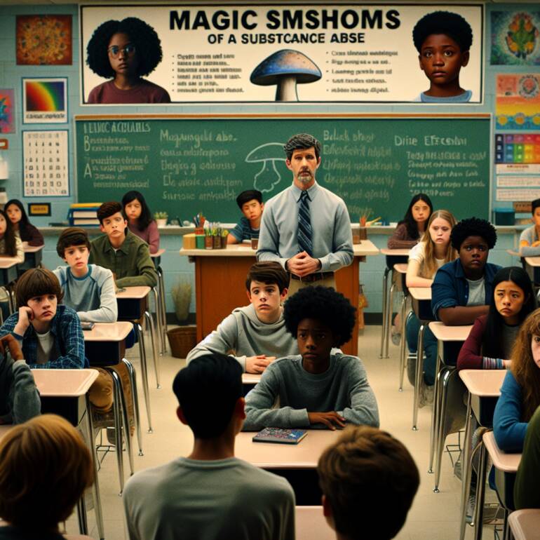 Dwoje uczniów z gimnazjum zatruło się grzybami halucynogennymi, a mężczyzna został aresztowany